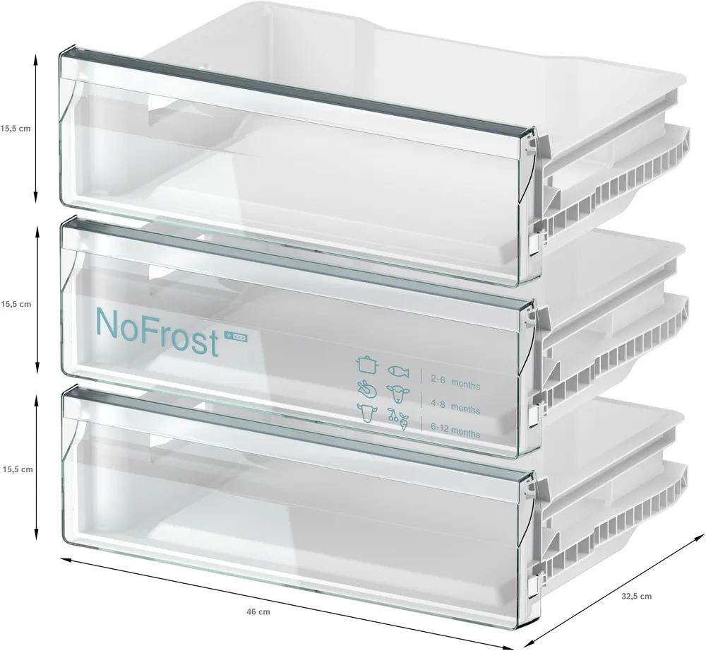 Bosch GUN21ADE0 Onderbouw Diepvriezer Serie 6 82 cm NoFrost 86l 189 kWh/Jaar Wit