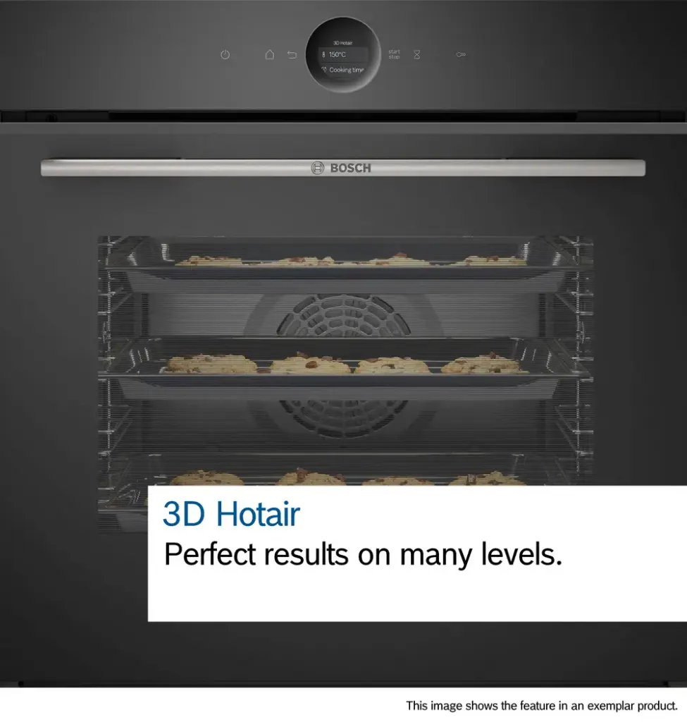 Bosch HBG734AB1 - Exclusiv - Oven HC - Serie 8 Multifunctie 60 cm, 14 verw.wijzen, EcoClean, TFT-Touchdisplay, VarioClip rail, SoftMove, AirFry toebeh. Zwart A+