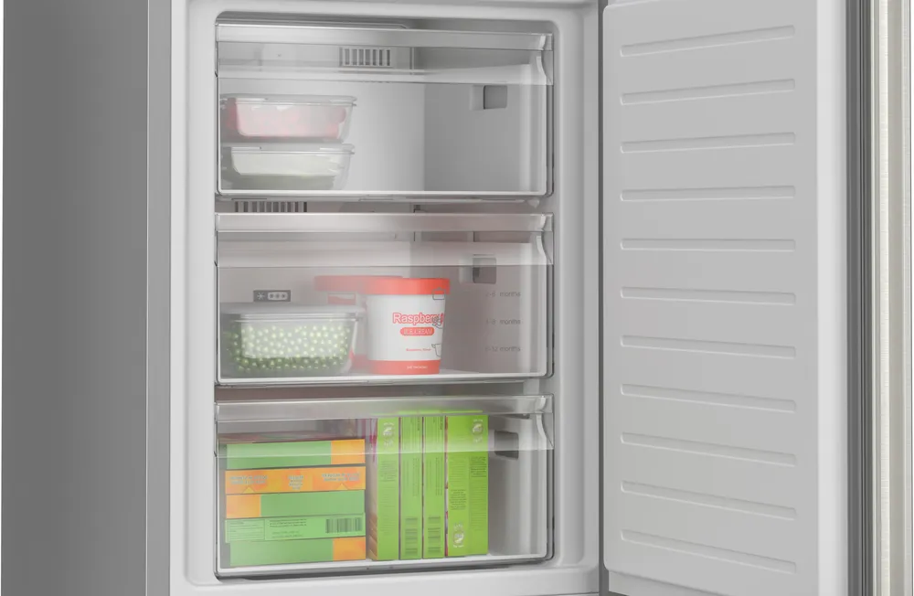 Bosch KGN362IBF Kole/Vries-Combi NoFrost 186cm 321l Grijs