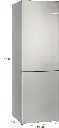 Bosch KGN362IBF Kole/Vries-Combi NoFrost 186cm 321l Grijs