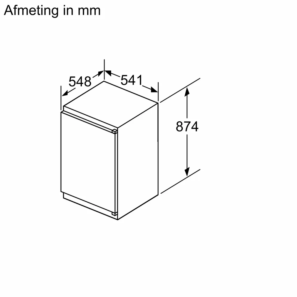 Bosch KIR21NSE0 Inbouw Koelkast Serie 2 88 cm 136 l Glijscharnier Wit