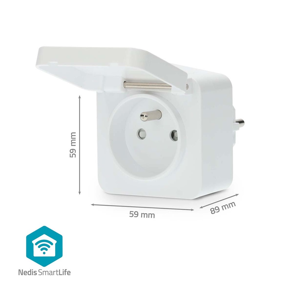 Nedis Smartlife Slimme Stekker 3680Watt 2.4GHz WiFi - WIFIPO130EWT