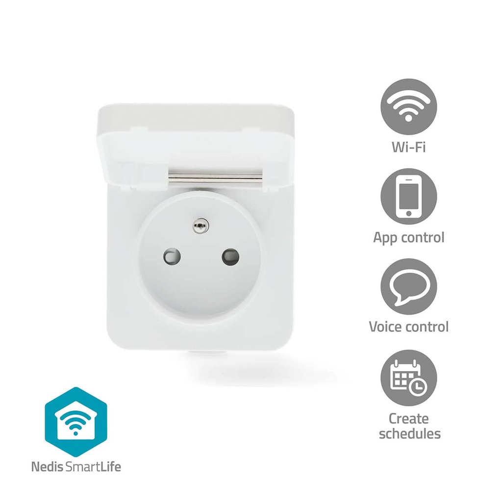 Nedis Smartlife Slimme Stekker 3680Watt 2.4GHz WiFi - WIFIPO130EWT