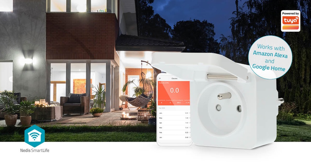 Nedis Smartlife Slimme Stekker 3680Watt 2.4GHz WiFi - WIFIPO130EWT