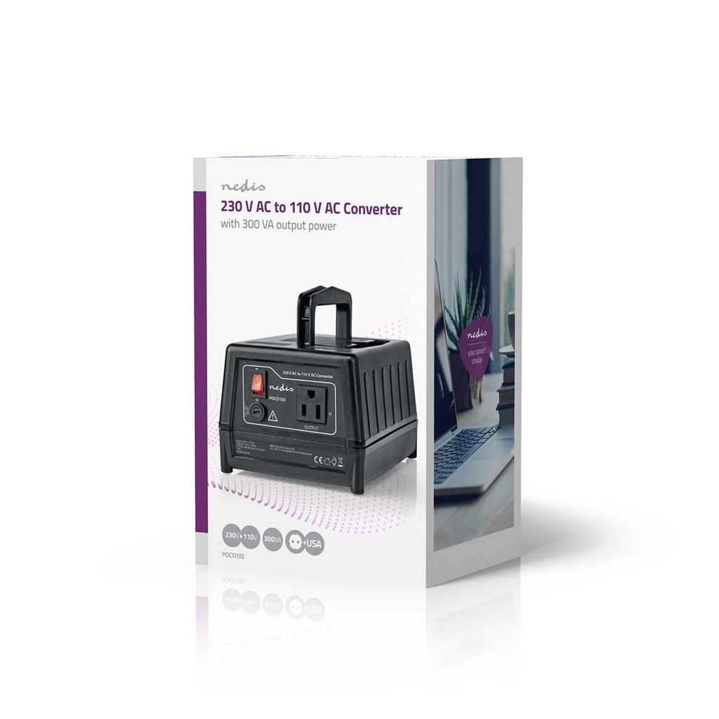 Nedis Stroom omvormer 230V AC - 110V AC 270W Type-E Stekker - POCO102