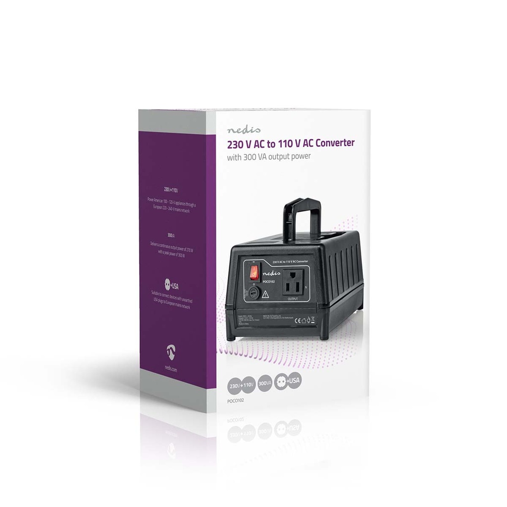 Nedis Stroom omvormer 230V AC - 110V AC 270W Type-E Stekker - POCO102