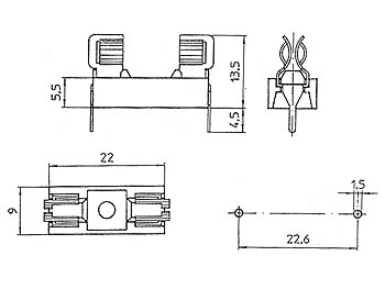 Velleman Zekeringhouder voor Printmontage 5x20mm - FUSE/H