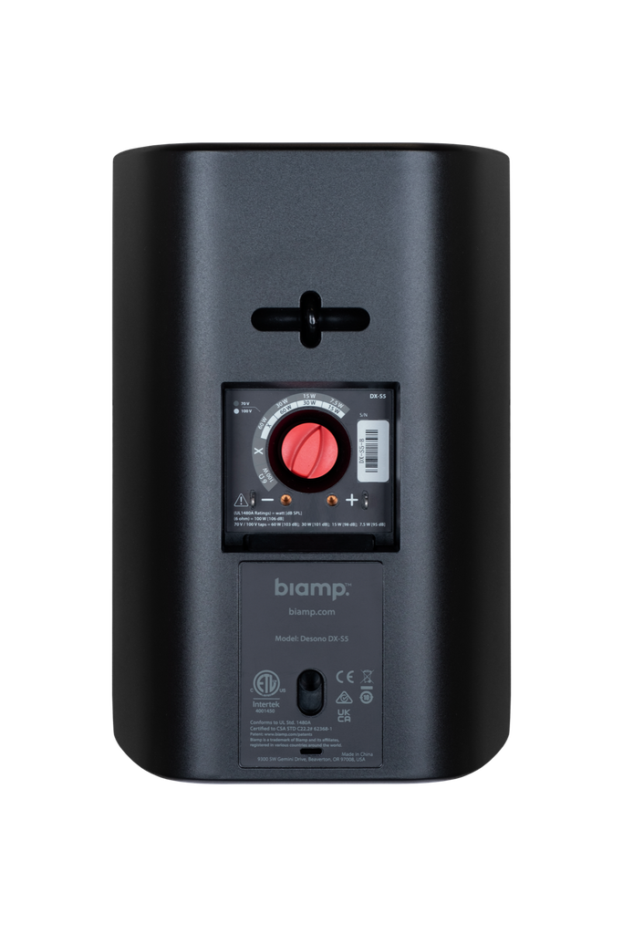 Biamp Desono DX-S5-B Opbouwluidspreker Coaxiaal 5" 70/100V 100W @ 6Ω Zwart (per paar)