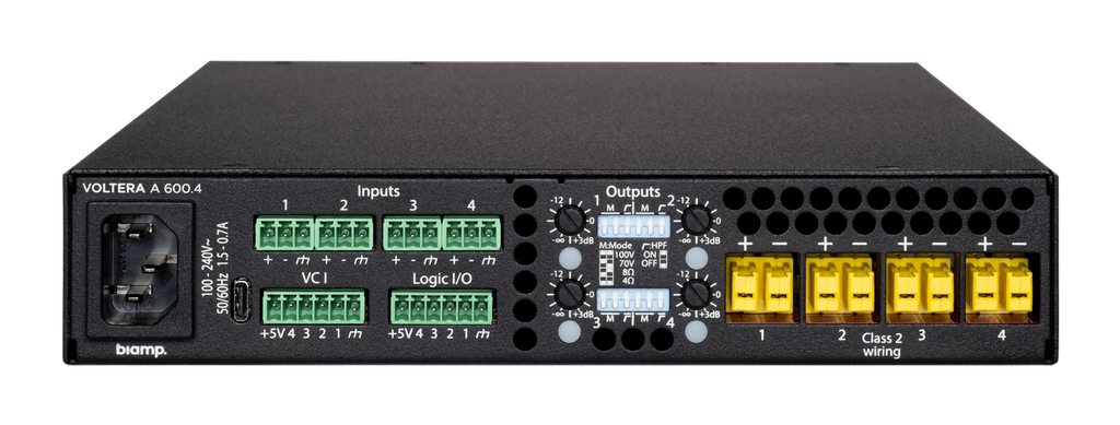 Biamp Voltera A 600.4 Four-channel, 600-watt analog amplifier