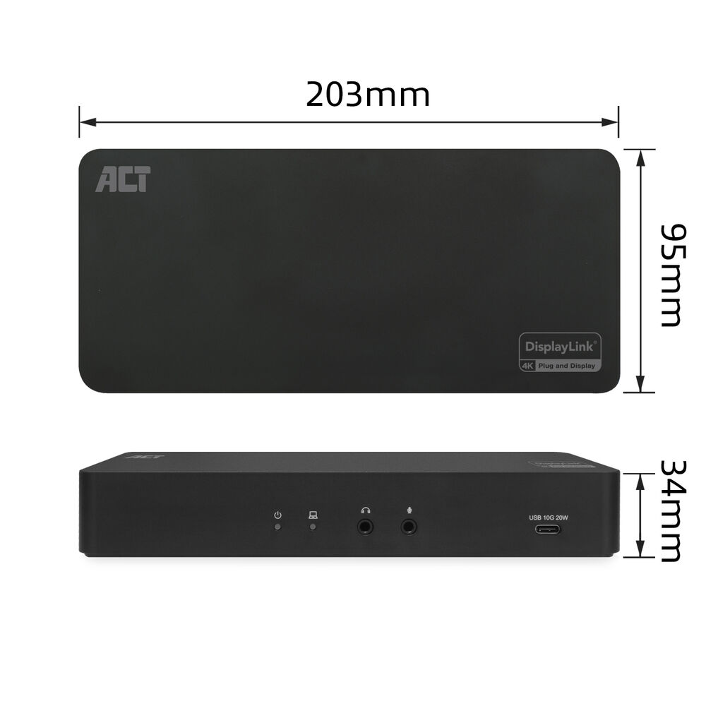 ACT 4K USB-C Docking Station voor monitoren - AC7160