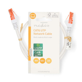 CAT6 Netwerkkabel RJ45 Male | RJ45 Male | U/UTP | 10.0 m | Rond | PVC | Wit | Label
