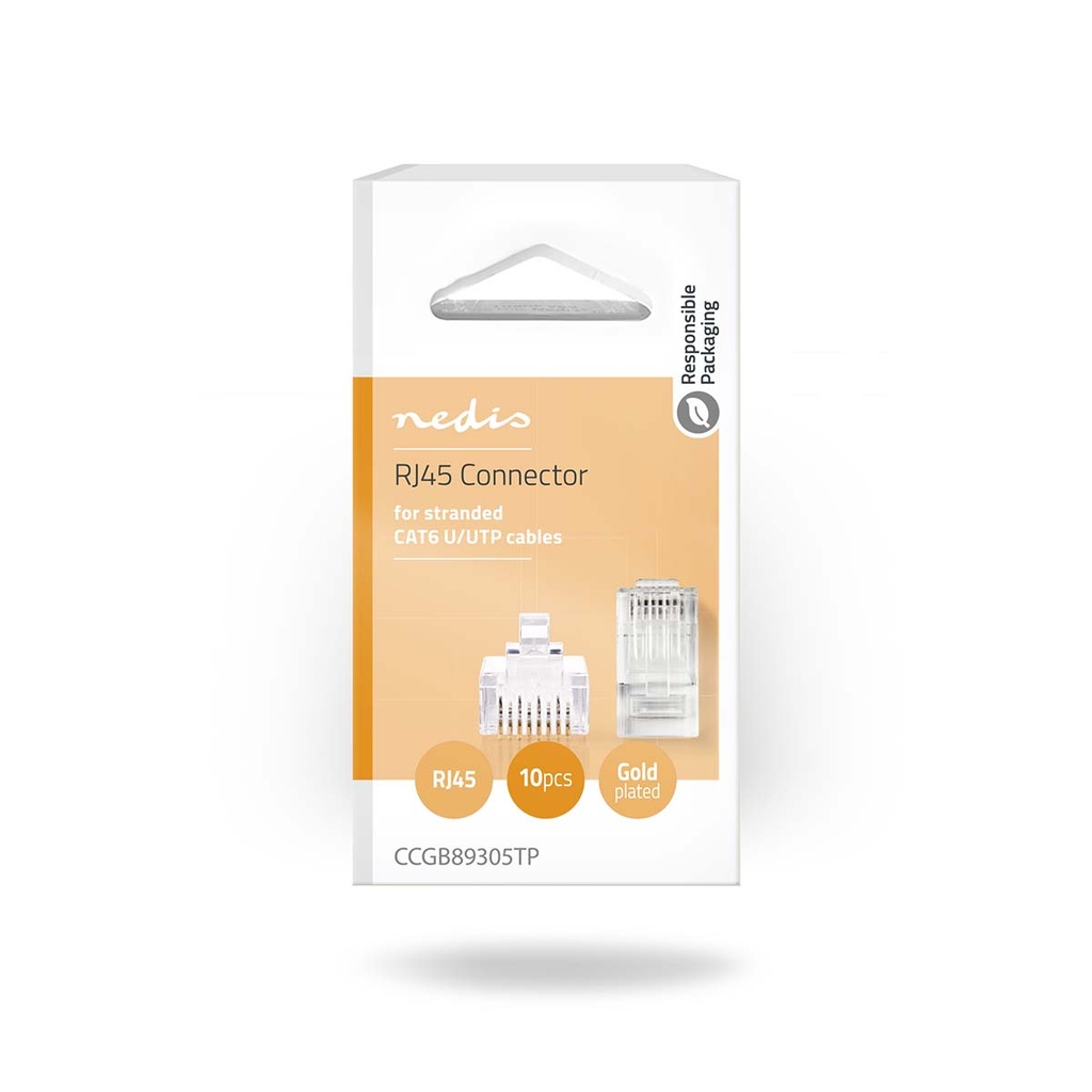 Nedis RJ45 Connector Cat6 U/UTP 10Pcs - CCGB89305TP