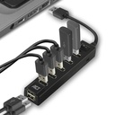 ACT USB Hub 2.0, 7x USB-A, aan- en uit schakelaar, zwart
