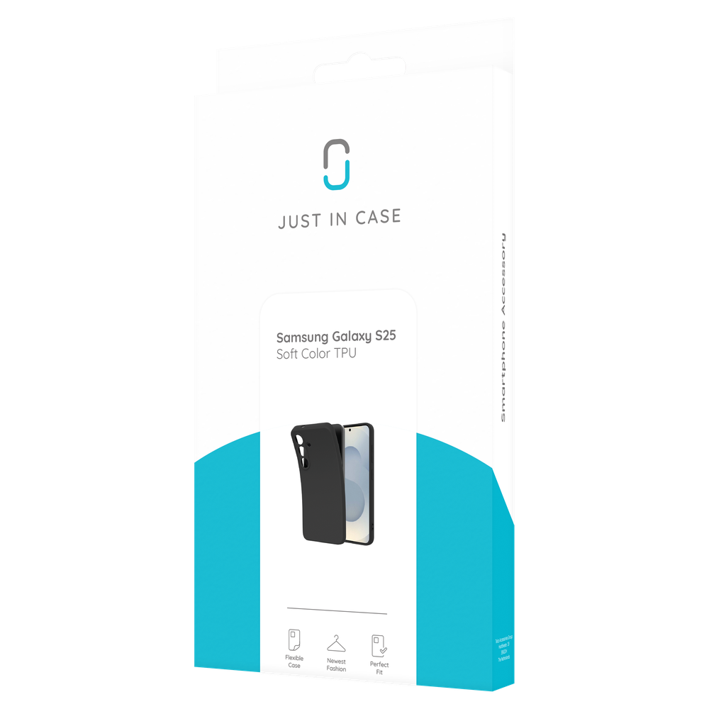 Just in Case 8504371 Premium Liquid Color TPU Case Samsung Galaxy S25 Zwart 