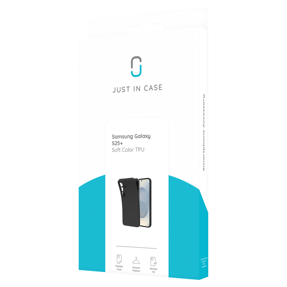 Just in Case 8504388 Premium Liquid Color TPU-hoesje Samsung Galaxy S25+ Zwart