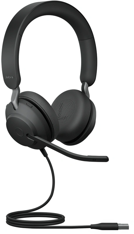 Jabra Evolve2 40 Bekabelde Headset USB-A UC Stereo Zwart
