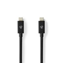 Nedis CCGB66040BK10 USB 4.0 Gen 3x2 Cable USB-C 240 W 8K@60Hz 40 Gbps Nickel-plated 1m Black