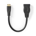 Nedis CVGB34590BK02 ​​HDMI 1.4 Cable Mini HDMI - HDMI Female 4K@30Hz 10.2 Gbps 20cm Black