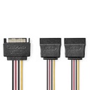 Nedis CCGB73190VA015 Internal Power Cable SATA 15-Pin - 2x SATA 15-Pin Female Gold Plated 15cm