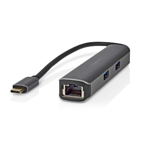 Nedis CCBW64210AT02 USB 3.2 Gen 1 Multi-Port Adapter USB-C - HDMI - RJ45 - 3x USB-A 5 Gbps 20cm Zwart