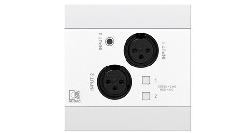 Audac Network input panel - 2 x XLR + 3.5 mm jack + BT 4 CH - NWP320/W