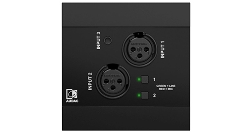 Audac - NWP320/B -Netwerkingangspaneel   2 x XLR + 3,5 mm jack + BT 4 CH   