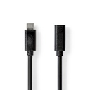 Nedis CCGL64010BK10 USB 3.2 Gen 1 Cable USB-C - USB-C Female 60W 4K@60Hz 5 Gbps 1m Black