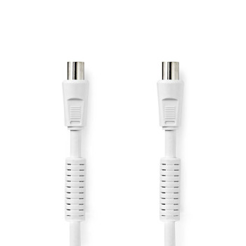 Câble coaxial Nedis CSGL40020WT15 nickelé 120 dB 75 ohms quadruple blindage 1,5 m blanc