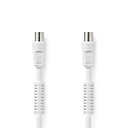 Câble coaxial Nedis CSGL40020WT15 nickelé 120 dB 75 ohms quadruple blindage 1,5 m blanc