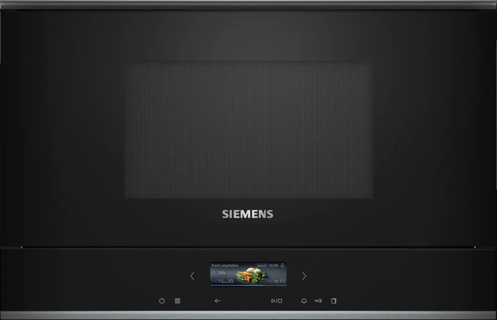 Four à micro-ondes encastrable Siemens BF722R1B1 IQ700 38 cm 21 l 900 W Noir