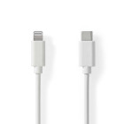 Câble Lightning Nedis CCGL39650WT10 USB 2.0 Lightning - USB-C 480 Mbit/s nickelé 1 m Blanc