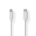 Nedis CCGL39650WT10 Lightning Cable USB 2.0 Lightning - USB-C 480 Mbps Nickel Plated 1m White
