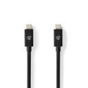 Nedis CCGL66040BK10 USB 4.0 Gen 3x2-Kabel USB-C 240 W 8K@60Hz 40 Gbps Vernikkeld 1m Zwart