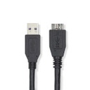 Nedis CCGL61500BK05 USB 3.2 Gen 1 Cable USB-A - USB Micro-B 5 Gbps Nickel Plated 50cm Black