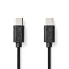 Nedis CCGL60700BK10 USB 2.0 Cable USB-C 60W 480 Mbps Nickel Plated 1m Black