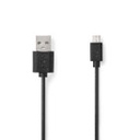 Câble USB 2.0 Nedis CCGL60501BK10 USB-A - USB Micro-B 7,5 W 480 Mbit/s nickelé 1 m Noir