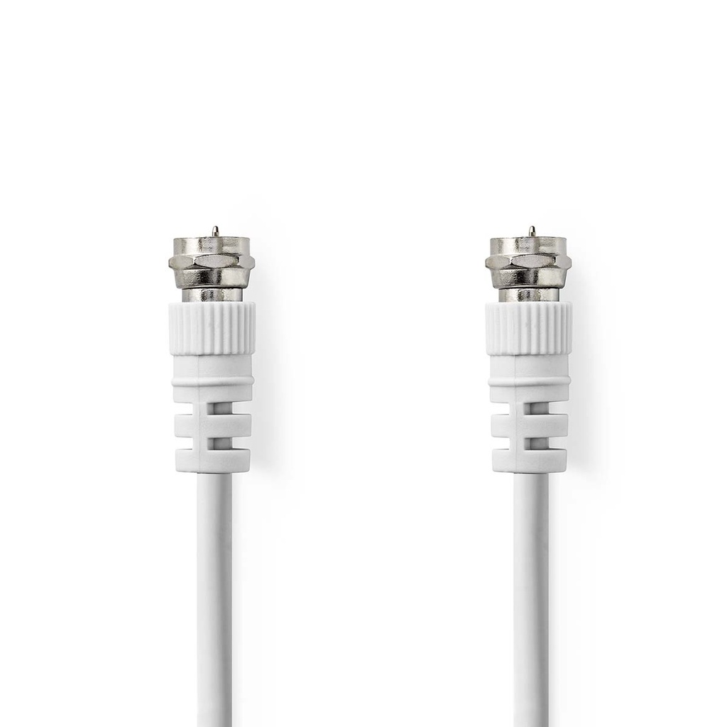 Nedis CSGL41000WT100 Coax-Kabel F Vernikkeld 75 Ohm Dubbel Afgeschermd 10m Wit 