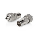 Nedis CSGB40902ME Coax Connector Nickel Plated 75 Ohm Screw 7.0 mm Maximum diameter 2 Pieces