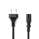 Nedis CEGL11040BK20 Power Cable Euro IEC-320-C7 Nickel Plated 2m Black