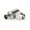 Nedis CSGB40905ME Coax Connector Angled Nickel Plated 75 Ohm Screw 7.0 mm Maximum diameter 2 Pieces