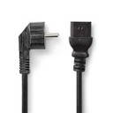 Nedis CEGL10300BK20 Power Cable Type F - IEC-320-C19 Angled Nickel Plated 2m Black
