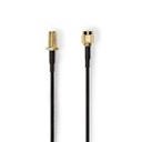 Nedis CSGL02210BK50 Antenna Cable Reverse Polarity SMA Gold Plated 50 Ohm 5m Black