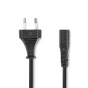 Nedis CEGL11062BK20 Power Cable Euro - IEC-320-C1 Nickel Plated 2m Curled Black