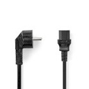 Nedis CEGB10000BK30 Stroomkabel Type F - IEC-320-C13 Haaks Vernikkeld 3m Zwart 