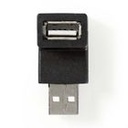 Nedis CCGB60930BK USB 2.0 Adapter Angled USB-A - USB-A Female 480 Mbps Nickel Plated Black