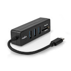 Nedis CCGB64250BK01  USB 3.2 Gen 1-Hub USB-C - 3x USB A / SD & MicroSD 5 Gbps Zwart