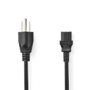 Nedis CEGL11500BK20 Power Cable USA - IEC-320-C13 Nickel Plated 2m Black