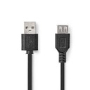 Nedis CCGB60010BK02 USB 2.0-Kabel USB-A - USB-A vrouwelijk 480 Mbps Vernikkeld 20cm Zwart