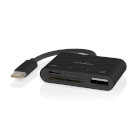 Nedis CCGB64780BK01 USB 2.0 Hub USB-C - USB A / USB-C /SD & MicroSD 480 Mbps Nickel-plated Black