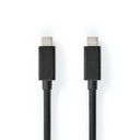 Câble USB 3.2 Gen 2 Nedis CCGB64020BK10 USB-C 100 W 4K à 60 Hz 20 Gbit/s nickelé 1 m Noir